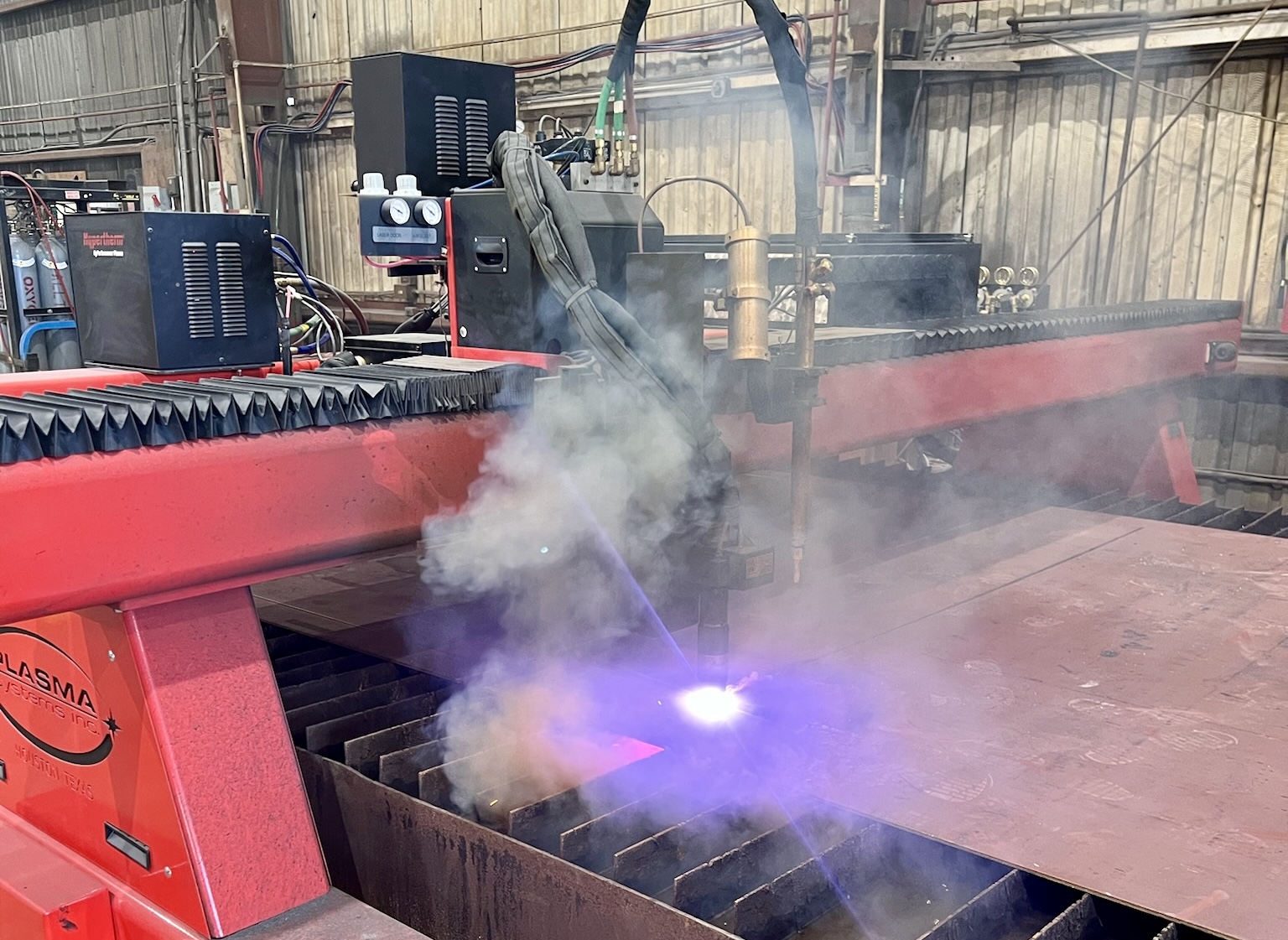 Custom CNC metal cutting and industrial manufacturing process